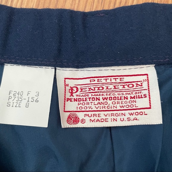 Vintage 70s Pendleton Pleated Blue Wool Trousers - Picture 6 of 7